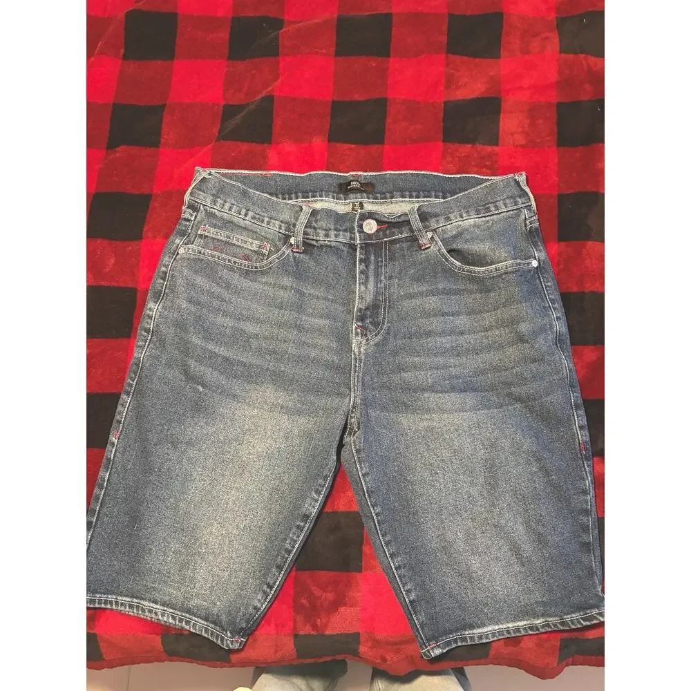 True Religion Rocco Relaxed Fit Blue Denim Shorts Medium Wash 11
